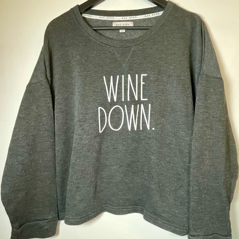 Rae Dunn Gray Women's Top - Wine Down